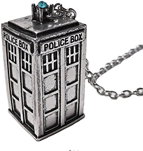 TV Inspired - DOCTOR WHO Tardis Police Box Silver Tone Necklace | Doctor Who Necklace - Tardis Pendant