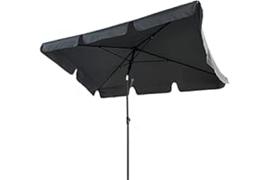 AKORD Parasol de Jardin Exterieur Rectangulaire FLOKS | 125x200x235 cm Parasol Inclinable avec protection UV | Imperméable Coupe-Vent Pare-Soleil | Balcon Jardin Patio |