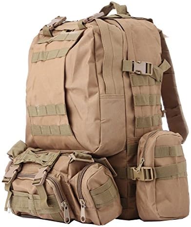 WuJiPeng Multifunctional Outdoor Hiking Camping Backpack Large Capacity 45L Climbing Tactical Backpack Camping And Hiking Backpack Waterproof And Durable,Brown-30*25*50cm