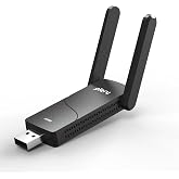 PLERY 2 in 1 WiFi 6 AX900 + BT5.4 Bluetooth USB WiFi Adapter for PC | Dual Band 5GHz/2.4GHz WiFi Antenna | Built-in Driver fo