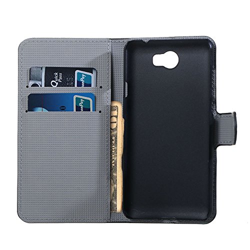 Huawei Y6 II Compact / Huawei Y5 II Hülle, Alfort 3 in 1 Schutzhülle Leder Hülle Flip Wallet Fashion Design Dual Use Falten Premium PU Leder Tasche Case Cover Folio Mappen Kasten Abdeckung für Huawei Y6 II Compact / Huawei Y5 II / Huawei Y6 II Mini Smartphone Funktion Unterstützte Telefone mit Lila Schmetterling ( Lila ) + Netter Staub Stecker + Alfort Schwarz Stylus Pen - 5