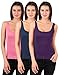 Junos Purple, Pink and Navy Blue Cotton Lycra Tank Top (Pack of 3) RS.450.00
