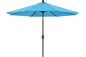 ABCCANOPY Parasol de terrasse de 2,3 m avec bouton poussoir d'inclinaison pour jardin, terrasse, arrière-cour et piscine, 8 baleines, plus de 13 couleurs