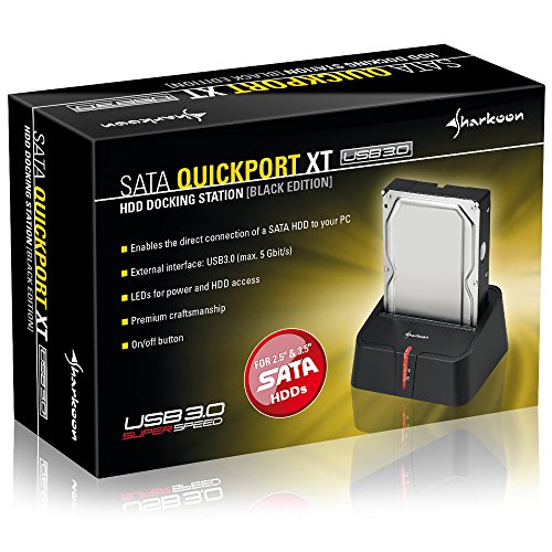 Sharkoon SATA QuickPort XT USB 3.0 – HDD Dockingstation für SATA Festplatten, USB 3.0 - 5