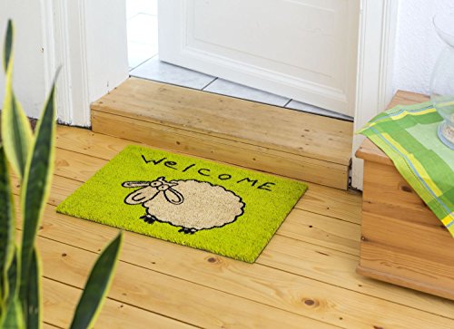 Coco Style Kokos-Fußmatte, Türmatte, Eingangsmatte, Vorleger Des. 9126-08 Schaf ca. 40 x 60 cm, rutschfest, 100% Kokos bedruckt - 2