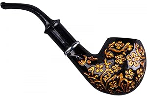 DKE&YMQ Pipa Da Fumo, Classica Pipa Con Filtro Incisa Nera Retrò, Pipa In Legno Staccabile, Usata Per Il Regalo Del Padre/Regalo Del Fidanzato/Regalo/Collezione Del Marito