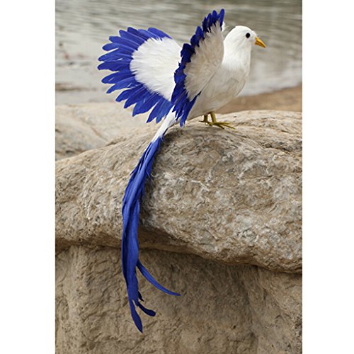 Gazechimp Dekovögel Langen Tail Vogel Phönix mit Federn für Gastgeschenke Baumschmuck Garten Haus Dekor - 4