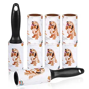HACHI SHOP Lint Roller Pet Hair Remover-8 Refills Sticky Tape Roller for Dog Hair Removal, Clothes, Furniture, Carpet