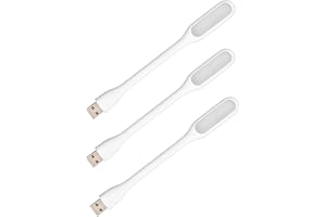 Cerioll USB-ljus, mini USB-LED-lampa, 3 stycken flexibla svanhals-lä, för bärbar dator tangentbord, vitt