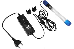 Zerodis Lampe Aquarium Stérilisateur UV 220-240V Imperméable Lumière Lampe Stérilisateur pour Aquarium Entretien du Réservoir Aquarium Traitement de d'eau(7W​)