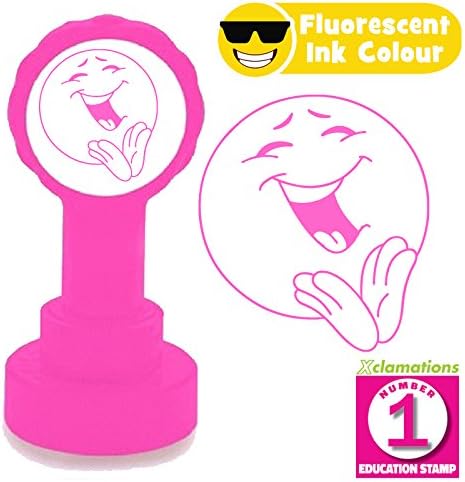 Delighted Expression Emoji Teacher Stamp. 22mm Quality Xclamations, Refillable