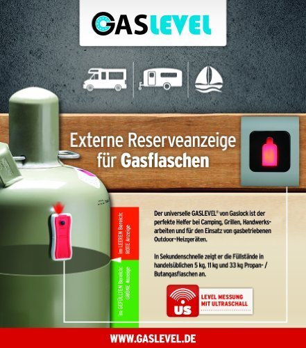 Preisvergleich Produktbild GASLEVEL, Füllstandsanzeiger mit externem Display für Gasflaschen