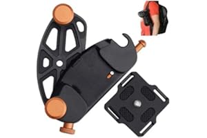 PANLOUTING Supporto Fotocamera Zaino Clip da Cintura Rilascio Rapido Lega di Alluminio per Fotocamera Reflex SLR, Videocamera d'azione GoPro Hero Insta360 (Arancione)