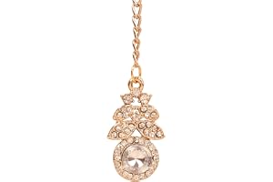 Touchstone indisk Bollywood Traditionell finstudsad diamantlook filigran blommig strass designersmycken Mangtika huvudtillbeh