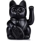 Donkey Products Winkekatze, Kunststoff, Schwarz, 10,5 x 8,5 x 15 cm