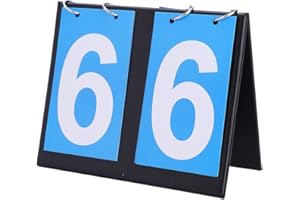JOYZAN Marcador Deportivo Scoreboard, Voleibol Baloncesto Tenis de Mesa Deportes Flip Number Scoreboard Flipper Score Board Basketball 2/3/4 Dígitos Portable Sports Counter para Fútbol ​​Béisbol (2 Digit)