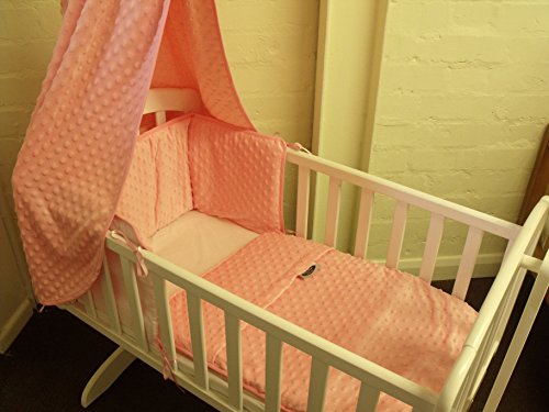 white hollie swinging crib pink 3 piece crib set-drape rod -mattress