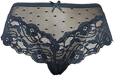 Flirtatious Black Sheer Briefs knickers panties, sheer soft black lace (Small 8-10)