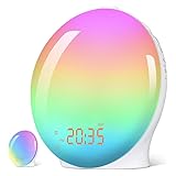 Alarm Clock Wake Up Light,light Alarm With Sunrise/sunset Simulation Dual Alarms And Snooze Function, Digital Alarm Clock For Bedrooms Radio Heavy Sleepers Adults Kids,8 Nature Sounds (white 1)