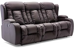 More4Homes CAESAR MANUAL HIGH BACK LUXURY BOND GRADE LEATHER RECLINER 3 + 2 + 1 SOFA ARMCHAIR SET SUITE