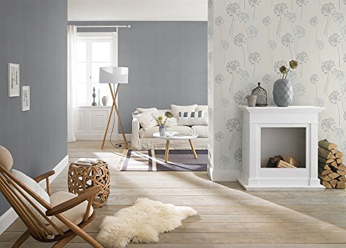Rasch Tapete Deco Chic 728309 Floral weiss grau metallic - 2