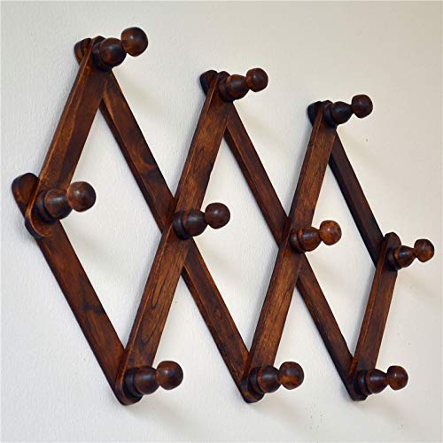 Preisvergleich Produktbild CTO Garderobe, Teleskopaufhänger, Garderobenhaken aus Holz Garderobenleiste mit,A,Kleiderbügel