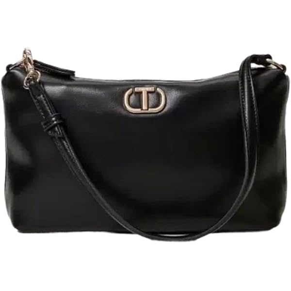 Borsa Donna Twinset Milano - Elegante Borsa In PU Con Zip Nera - Foto 9