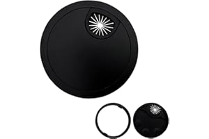 LUENHEGO Desk Cable Grommet, 80mm Metal Desk Grommet Desk PC Computer Cable Cord Wire Tidy Grommet Table Cable Hole Cover for Home Office, Black