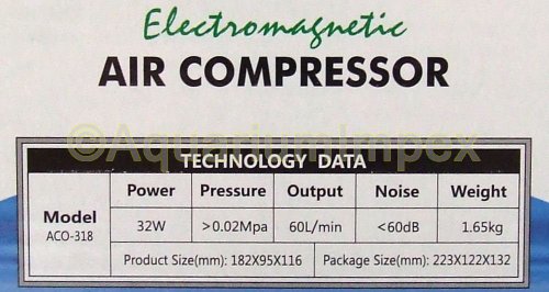 AquaForte Luftpumpe/Kolbenkompressor Hailea Aco 318, 60l/min - 3