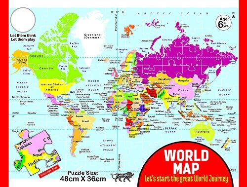Krireen Educational Jigsaw Puzzle Range for Kids (World Map)