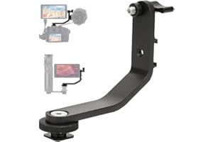 Yunir Soporte de L para monitores de Video de cámara, Soporte de Montaje en Zapata de Brazo de aleación de Aluminio Soporte para monitores de cámara FEELWORLD F5 F6 F6S S55 FW567 FW568
