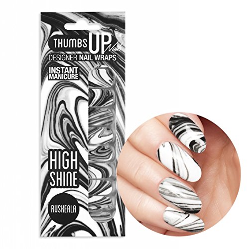 ThumbsUp Nails Ruskeala Monotone Marble Nail Wraps / Self-adhesive / Nail Foil Polish Strips / Full Coverage Nail Art Stickers / 20 Wraps Per Pack