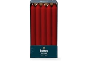 Spaas Unscented Dinner Candles 21/240mm, 8 Hours, 10 Pieces, Red
