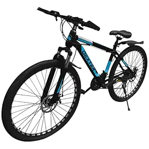 ADDMAX Dexter Mountain Bike for Men and Women 21-Speed Original Shimano Gears Adventure Sports Cycle with Lightweight 18 Inch Carbon Steel Frame 26x4 inch Tires Bicycle / 85% Assembled Rest DIY