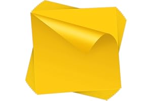 HTVDIY 10 Pack Heat Transfer Vinyl Sheets, 12x8 inch Yellow HTV, Iron on Vinyl for T-Shirts, Permanent HTV Sheets for Arts and Crafts