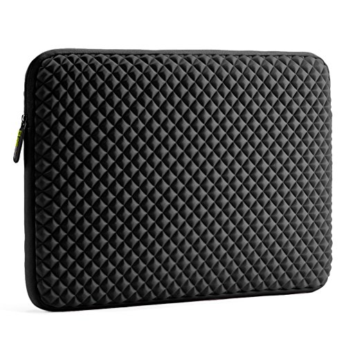 Laptophülle 17.3 Zoll, Evecase Universal Neopren Anti-Schock Laptop Schutzhülle mit Rautenmuster / Diamant-Muster Schaumpolsterung für bis 17.3 Zoll Laptops Tablets Macbooks Notebooks Chromebook - Schwarz