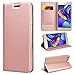 Produktbild SMART LEGEND Lederhülle für Honor 9 Ledertasche Hülle Rosegold/Rose Gold Schutzhülle Premium PU Leder Flip Case Protective Cover Innere Transparent Weiche Silikon Bookcase Handy Tasche Schale mit Kartenfächer Magnet Standfunktion Etui