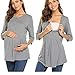 Produktbild Dasongff Damen Blusen Top Umstandsmode Stillshirt Schwanger T-Shirt Umstandsshirt Umstandstop Lagendesign Wickeln-Schicht