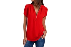 JOKELOMPLE Tops Blouse V Shirt Top Neck Loose T Shirt Ladies Casual tee Zipper Womens Women's Blose Camiseta Body Mujer