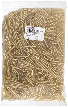 John Bead Outlet No. 8 Vintage Seed Bead Bag, 1-Pound, Gold Silver Lined