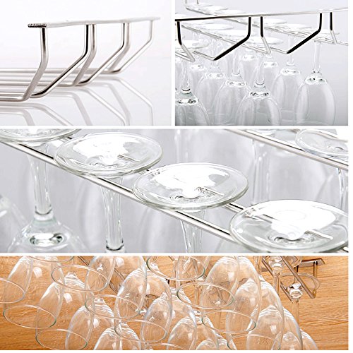 Küche Wand Bar 35cm Länge drei Zeilen Edelstahl Champagner Gläsern Wein Glas Cup Holder Hanger Display Rack - 5