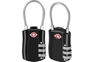 Suitcase Locks BeskooHome Luggage Locks - TSA Approved Luggage Locks, Zinc Alloy Security Padlock, 3-Dial Combination Travel Padlock for Luggage, Suitcases, Backpacks, Laptop Bag, etc.- 2 Pack