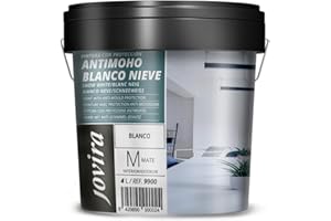 JOVIRA PINTURAS Pintura con Protector Antimoho, Blanco Nieve. Pintura mate de buena cubrición y blancura (4 Litros) A-9B