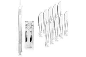 ‎MAY May Set 10 Stück Skalpellklingen Figur 10 - Ersatzklingen einzeln steril verpackt + 1 x Skalpellhalter 21 cm lang aus Edelstahl