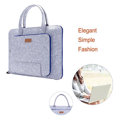 Ropch 17,3 Zoll Notebooktasche Filz Laptop Tasche 17 Zoll Hülle Sleeve Schutzhülle für Acer / Asus / Dell / HP / Lenovo – Grau & Blau - 7