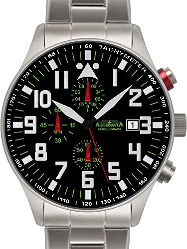 Astroavia Herren-Armbanduhr Chronograph Quarz Edelstahl N53S Astroavia Herren-Armbanduhr Chronograph Quarz Edelstahl N53S