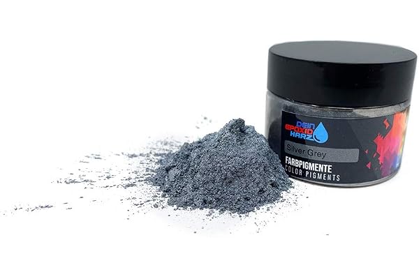 Peinture époxy | Pigments époxy | 15g | Poudre de pigment métallique perlée pour résine époxy, bijoux, art, tables, bijoux, peinture (Gris argenté)