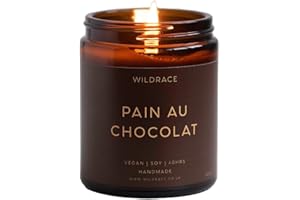 WILDRACE Pain Au Chocolat Candle | Croissant Pastry Luxury Scented Candles | Get Well Soon Gifts for Bakery Lovers | Vegan Organic Soy