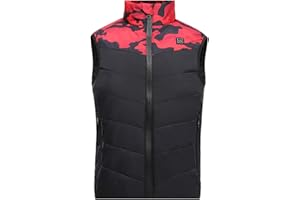 ALLENCE Gilet Chauffant USB Nu Enfants Garçons Filles Veste Chauffante 3 Températures Réglables avec Poches Doudoune Sans Manche imprimé Anime Vêtements Chauffants Lavable pour Ski Pêche Camping de Pêche