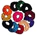 Produktbild Aadya der Satz von 12 Velvet Haarhaargummis Elastische Scrunchy Haar Bobbles - Large (11cm)